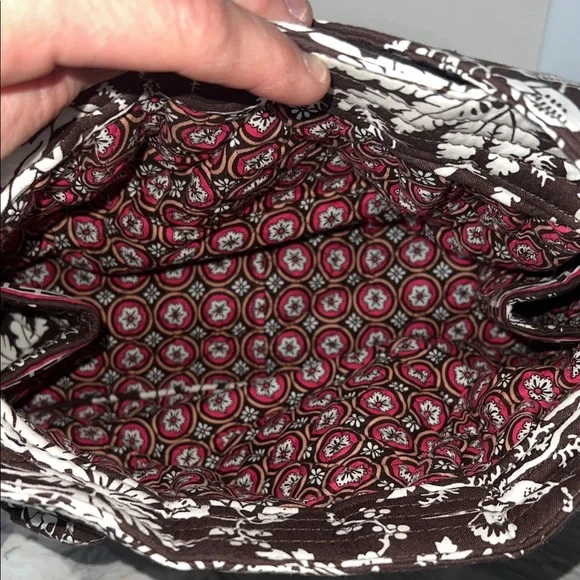 Vera Bradley Quilted Brown & White Floral Tote Bag - Picture 8 of 9